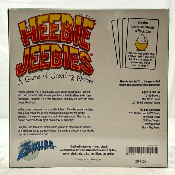 Heebie Jeebies A Game of Unsettling Notions Zipwhaa 2012 Brand New Sealed - Picture 2 of 3